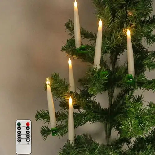 Kit con 6 Velas de cristal brillantes -  Árbol brillante para una Navidad Encendida