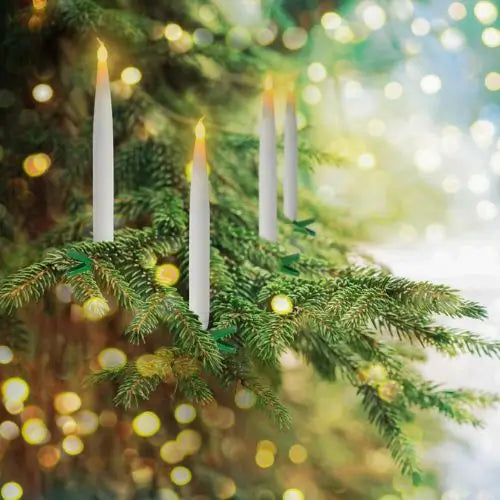 Kit con 6 Velas de cristal brillantes -  Árbol brillante para una Navidad Encendida