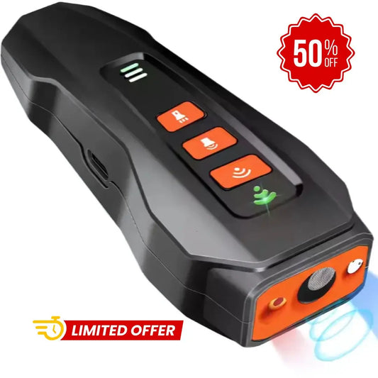 Nuevo Dispositivo Ultrasónico Antiladridos 3 en 1: Entrenamiento, Sónico y Láser, Recargable para Exteriores