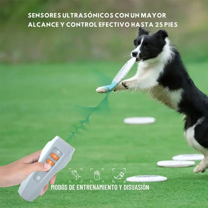 Nuevo Dispositivo Ultrasónico Antiladridos 3 en 1: Entrenamiento, Sónico y Láser, Recargable para Exteriores