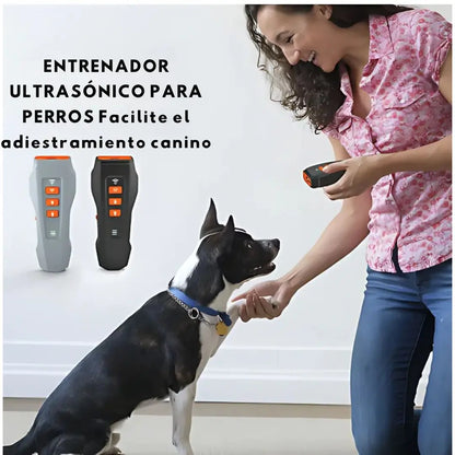 Nuevo Dispositivo Ultrasónico Antiladridos 3 en 1: Entrenamiento, Sónico y Láser, Recargable para Exteriores