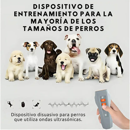 Nuevo Dispositivo Ultrasónico Antiladridos 3 en 1: Entrenamiento, Sónico y Láser, Recargable para Exteriores