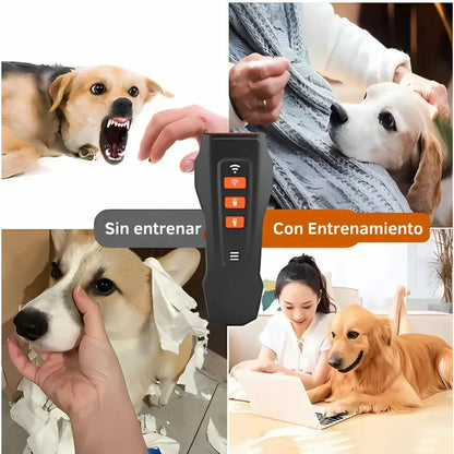 Nuevo Dispositivo Ultrasónico Antiladridos 3 en 1: Entrenamiento, Sónico y Láser, Recargable para Exteriores