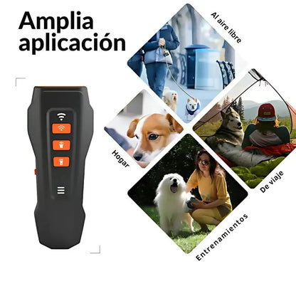 Nuevo Dispositivo Ultrasónico Antiladridos 3 en 1: Entrenamiento, Sónico y Láser, Recargable para Exteriores
