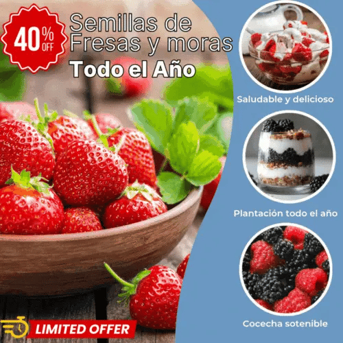 Combo PROMO: 200 Semillas Mora + 200 Semillas Fresa